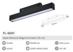 FL-6601 10W Opak Difüzörlü Magnet Armatür - Thumbnail