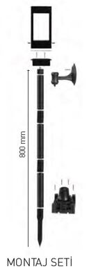 FL-3231A 10W Solar Fonksiyonel Bahçe Armatürü Montaj Aparatı