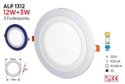 YCL - 12+4 W / LED PANEL / YUVARLAK / SIVA ALTI / 220V / ÇİFT RENK (1)