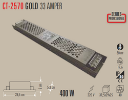 CT-2570 12 Volt 33 Amper 400 W Süper Slim Trafo İP20 FANSIZ - Thumbnail