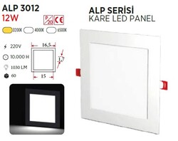 12W / LED PANEL / KARE / SIVA ALTI / 220V - Thumbnail