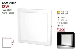 YCL - 12W / LED PANEL / KARE / SIVA ÜSTÜ / 220V (1)