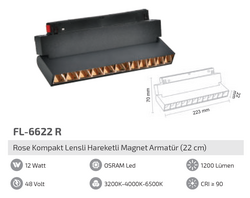 FORLİFE - FL-6622 R 12W Rose Kompakt Lensli Hareketli Magnet Armatür (1)