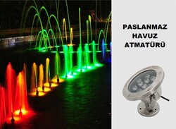 Havuz Armatür / Paslanmaz / 18 Watt / Yuvarlak / IP68 / 12/24 Volt - Thumbnail