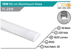 FL-2318 18W Alüminyum Kasa 60CM Bant Armatür - Thumbnail