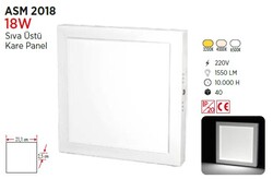 YCL - 18W / LED PANEL / KARE / SIVA ÜSTÜ / 220V (1)