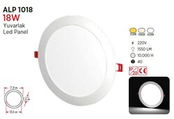 YCL - 18W / LED PANEL / YUVARLAK / SIVA ALTI / 220V (1)