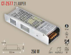 CT-2577 12 Volt 21 Amper 250 W Slim Trafo İP20 - Thumbnail