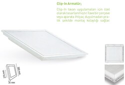 FL-2051 Clip-in Led Panel / 20W / Beyaz Kasa / 30x30 / Sıva Altı / Taş Yünü - Thumbnail