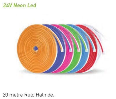 Neon Led / Yassı Tip / Metrede 60 Led / 24 Volt / Dış Mekan İP65 