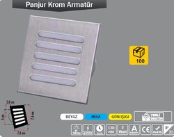 ERKLED - 2W / MERDİVEN ARMATÜR / KARE KROM / SIVA ALTI / 220V