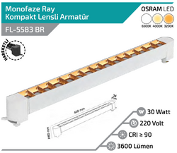 FORLİFE - FL-5583 BR 30W Beyaz Kasa Rose Lensli Hareketli Ray Armatürü (1)