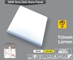 ERKLED - 36W / LED PANEL / KARE / SIVA ÜSTÜ / 220V