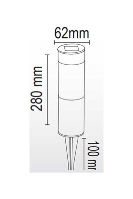 3W Solar Metal Uzun Çim Armatürü