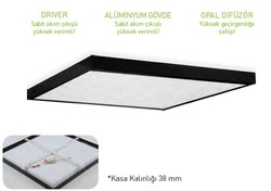 FORLİFE - FL-2213 S Backlight Led Panel / 40W / Siyah Kasa / 60x60 / Sıva Üstü 