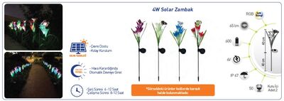 Solar Led / Zambak / 4w / ip67 
