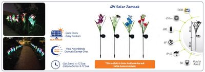 FL-3205 Solar Led Zambak 4 Watt