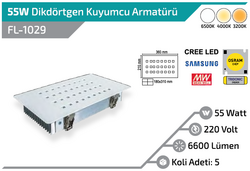 LEDAVM - 55W Dikdörtgen Kuyumcu Armatürü (1)