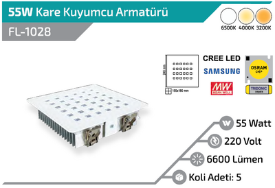 55W Kare Kuyumcu Armatürü