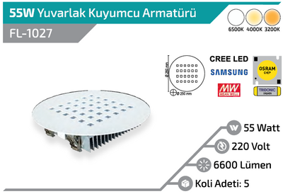 55W Yuvarlak Kuyumcu Armatürü