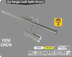ERKLED - 6W / NERGİS DUVAR APLİK ARMATÜR / SIVA ÜSTÜ / 220V / KROM