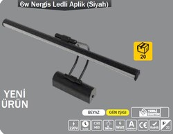 ERKLED - 6W / NERGİS DUVAR APLİK ARMATÜR / SIVA ÜSTÜ / 220V / SİYAH