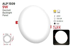 YCL - 9W / LED PANEL / YUVARLAK / SIVA ALTI / 220V / AYARLANABİLİR (1)