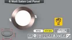 6W / LED PANEL / YUVARLAK / SIVA ALTI / 220V / SATEN KASA - Thumbnail