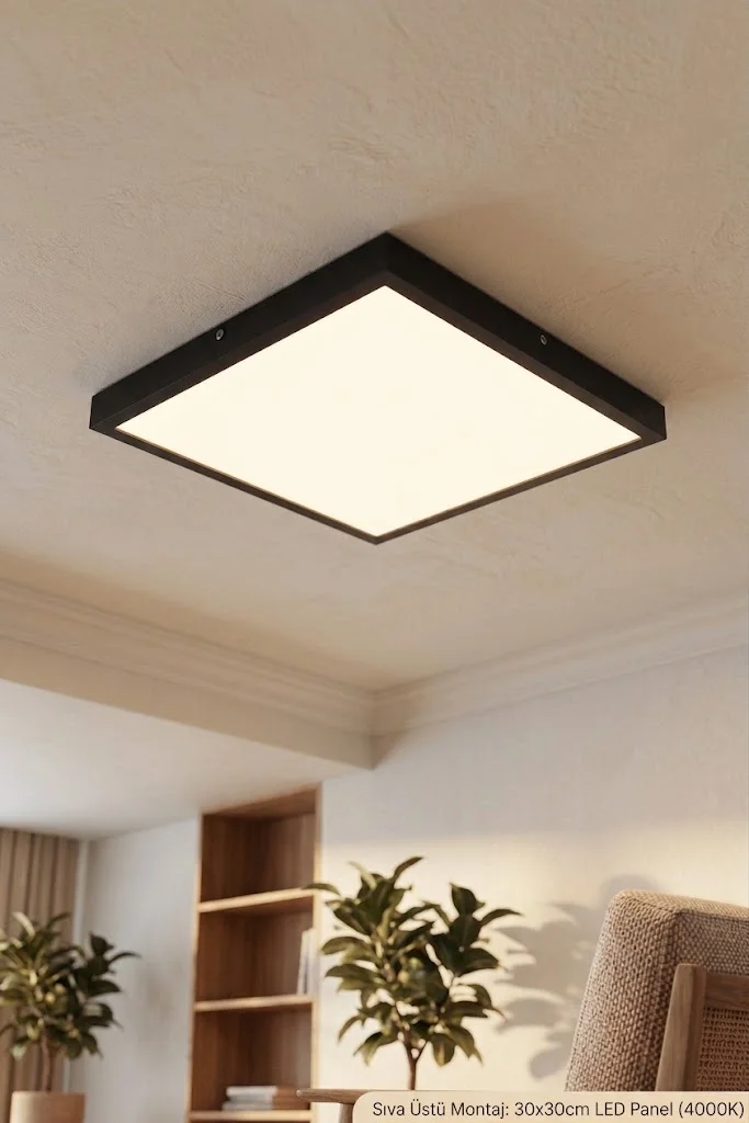 ACK AP04-04211 Siyah Kasa 42W Sıva Üstü Backlight Kare LED Panel 4000K