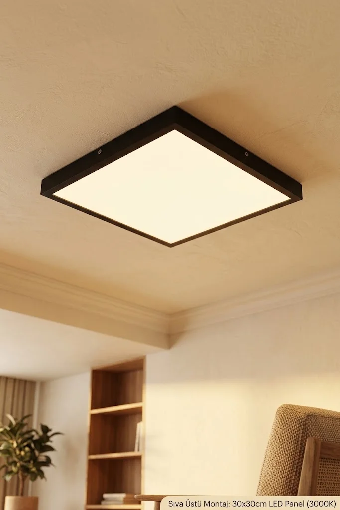 ACK AP04-04201 Siyah Kasa 42W Sıva Üstü Backlight Kare LED Panel