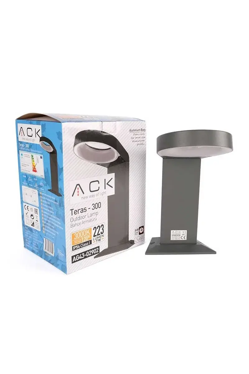 ACK AG43-02902 3000K Günışığı 6 Watt Siyah Osram Teras 300 Bahçe Armatürü - Thumbnail