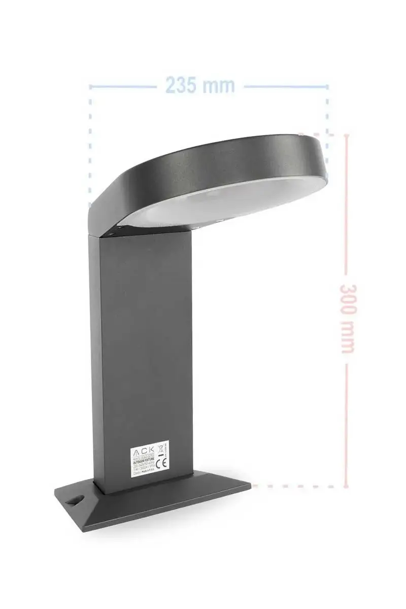 ACK AG43-02902 3000K Günışığı 6 Watt Siyah Osram Teras 300 Bahçe Armatürü