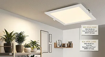 ACK AP20-23300 Günışığı 15W Beyaz Kasa Sıva Altı Backlight Led Panel 3000K - 4