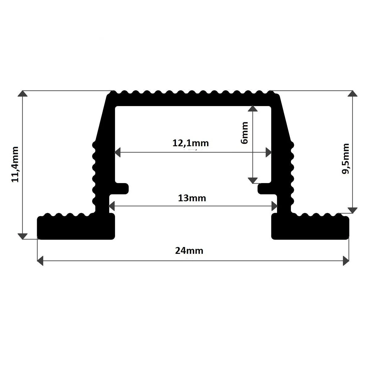 LEDAVM - BAR LED / İP20 / METREDE 144 LED / YÜKSEK LÜMEN / SIVA ALTI / 12V / 100 CM (1)