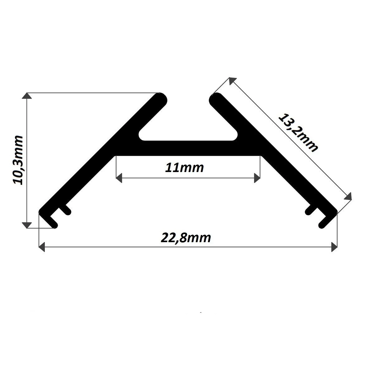 BAR LED / EPOKSİLİ / İP65 / METREDE 144 LED / YÜKSEK LÜMEN / SIVA ÜSTÜ / 12V / 45 ° / 100 CM - Thumbnail