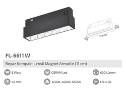 FORLİFE - FL-6611 W 6W Beyaz Kompakt Lensli Magnet Armatür (1)