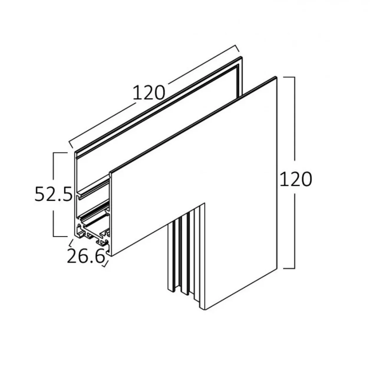 Braytron BY41-10221 Sıva Üstü Magnet Ray Tavan Köşe Dönüş Aparatı - Thumbnail
