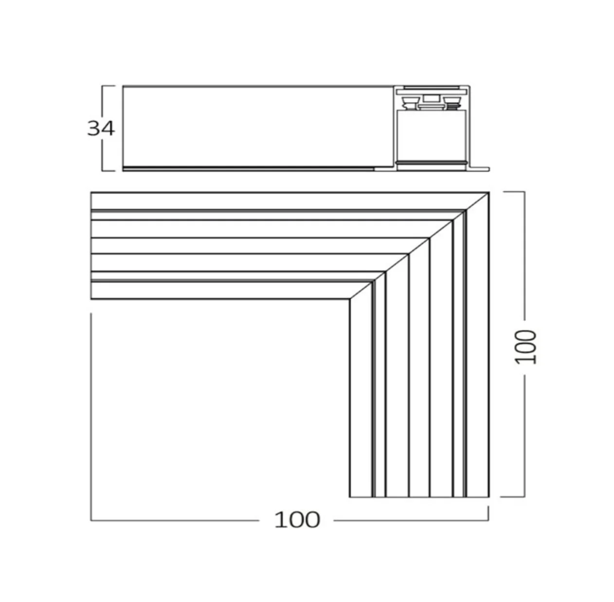 Braytron BY41-10711 Ultra Slim Magnet Sıva Altı Tavan L Dönüş