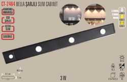 CATA - CT-2464 Bella Slim Cabinet Şarjlı Led Aplik 3w (1)