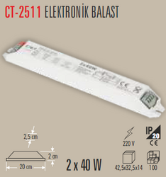 CT-2511 Elektronik Balast 2x40w - Thumbnail