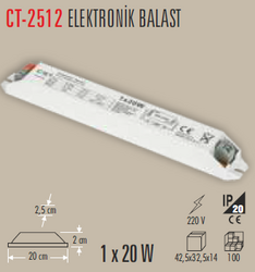 CT-2512 Elektronik Balast 1x20w - Thumbnail