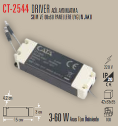 CT-2544 Led Panel Driver Acil Kit 3-60w - Thumbnail