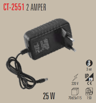 CT-2551 Adaptör 12v 2a