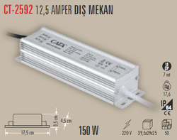 CT-2592 Dış Mekan Trafo 12v 12,5a - Thumbnail