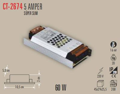 CT-2674 Trafo 12v 5a