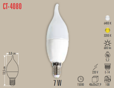 CT-4080 Led Ampul 7w