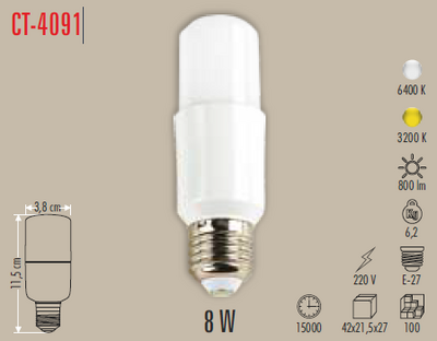 CT-4091 Led Ampul 8w