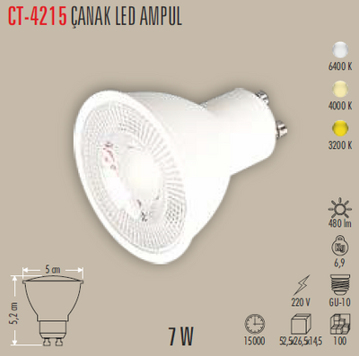 CT-4215 Çanak Led Ampul 7w