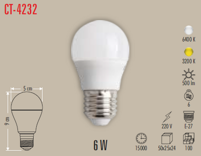 CT-4232 Led Ampul 6w