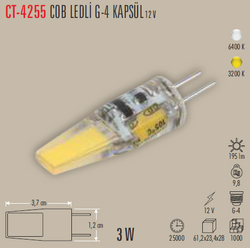 CT-4255 G-4 Kapsül Cob Led Ampul 12v 3w - Thumbnail